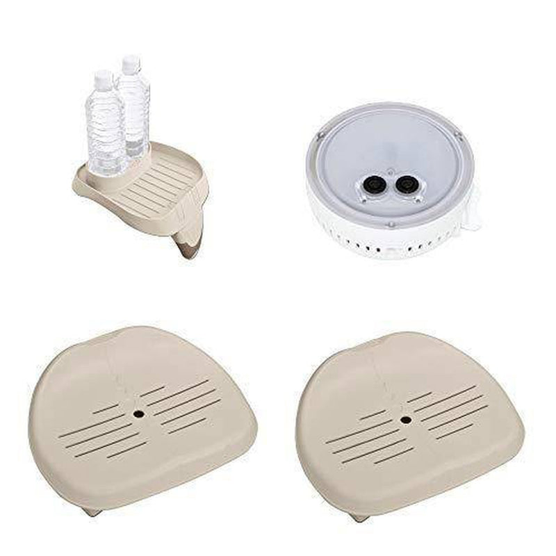 Intex LED Light For Spa w/ Cup Holder And Refreshment Tray w/ Seat For Spa(2 Pk)