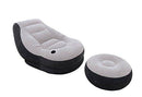 Intex Lounge Chair /w Cup Holder & Ottoman Set (2 Pack) 120V Air Pump (2 Pack)