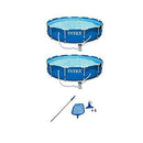 Intex Metal Frame Swimming Pool Set w/ Filter Pump (2 Pack) & Pool Cleaning Kit