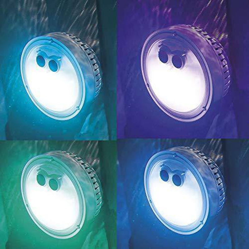 Intex Multi-Colored LED Light for a Hot Tub Cup Holder & Tray Accessory (2 Pack)