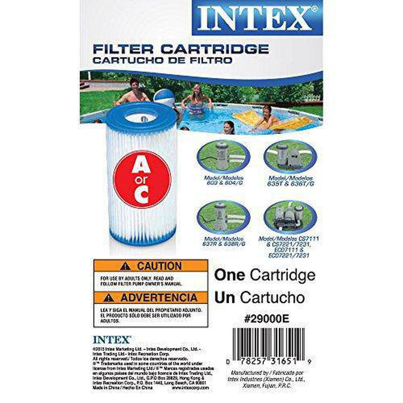 Intex Pool Easy-Set Replacement Filter Cartridge (8 Pack) w/ Intex Pool Cover