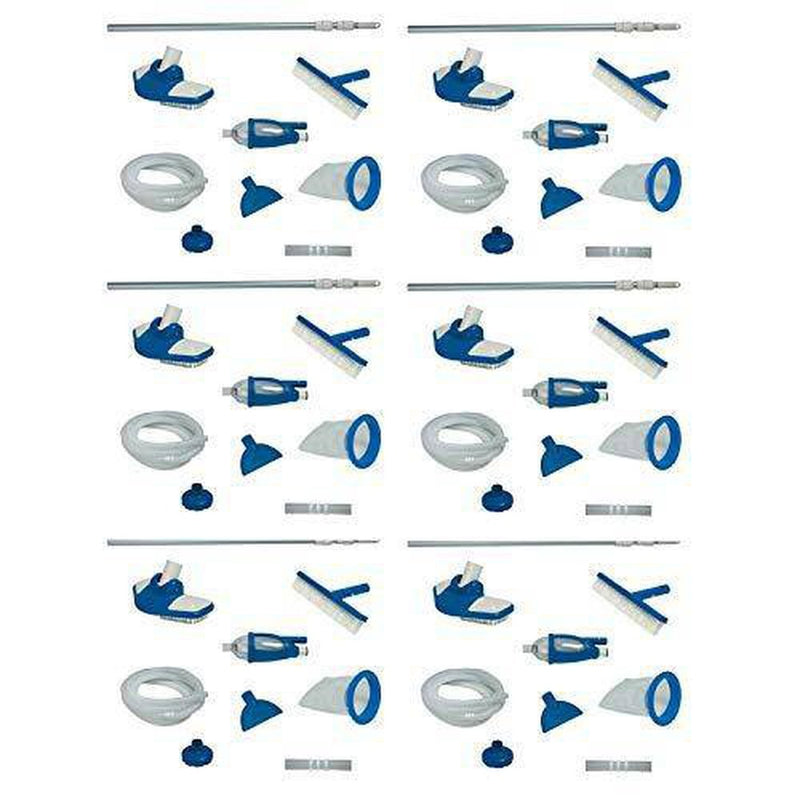 Intex Pool Maintenance Kit with Vacuum & Pole for Minimum 800 GPH Flow (6 Pack)