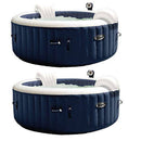 Intex PureSpa 4 Person Home Inflatable Heated Bubble Round Hot Tub (2 Pack)
