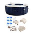 Intex PureSpa Plus 4 Person Portable Inflatable Hot Tub Bubble Jet Spa Kit, Navy