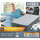 Intex PVC Dura-Beam Series Mid Rise Airbed Matress with Built in Electric Pump, Twin (2 Pack)