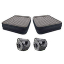 Intex Queen Air Bed w/ Built In Pump & 120 V Cordless Air Bed Pump (2 Pack)