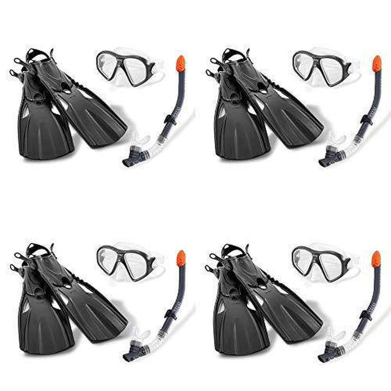 Intex Reef Rider Swim Diving Goggle Mask Snorkeling Set, 14 to Adult (4 Pack)