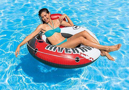 Intex River Run 1 53" Inflatable Floating Water Tube Lake Raft, Red (4 Pack)