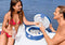 Intex River Run II Inflatable 2 Person Pool Tube Float + Floating Drink Cooler