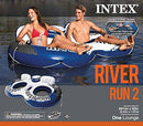 Intex River Run II Water Tube Float Raft Lounger W Cooler Model 58837EP (2 Pack)
