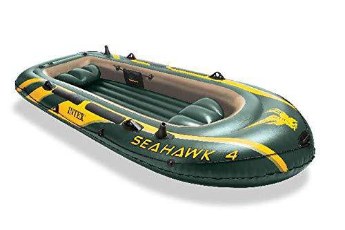 Intex Seahawk 4 Inflatable 4 Person Boat Raft Set with Oars & Air Pump (2 Pack)