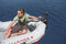 Intex Seahawk 4 Inflatable Raft Set and 2 Transom Mount Boat Trolling Motors