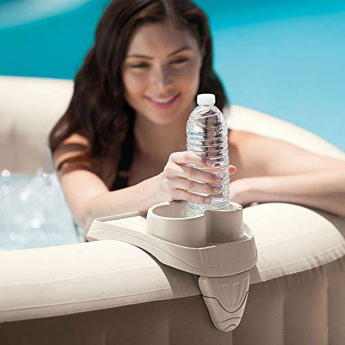 Intex Slip Resistant Spa Seat (4 Pack) & Cup Holder & Refreshment Tray (2 Pack)