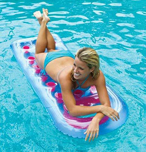 Intex Suntanner 18 Pocket Swimming Pool Beach Lounge Floating Raft with Pillow