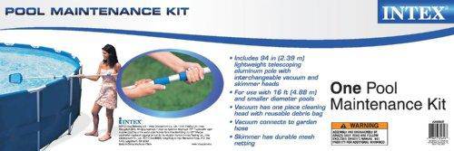 Intex Swimming Pool Maintenance Kit with Vacuum and Pole & 10’ Round Pool Cover