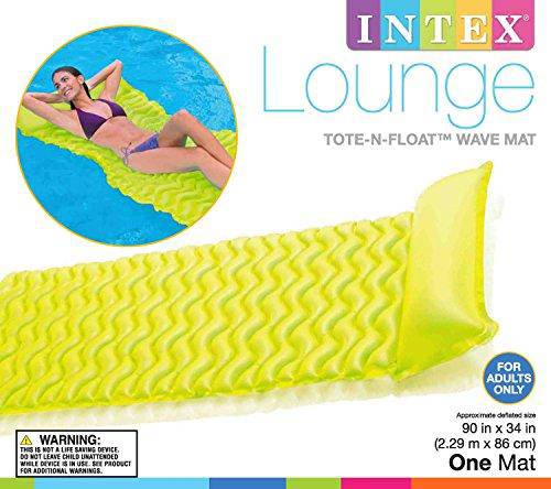 Intex Tote 'N Float Wave Mat Floating Pool Lounger with Headrest (6 Pack)
