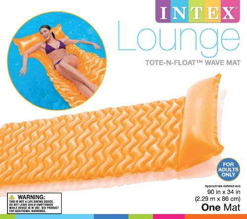 Intex Tote 'N Float Wave Mat Floating Pool Lounger with Headrest (6 Pack)
