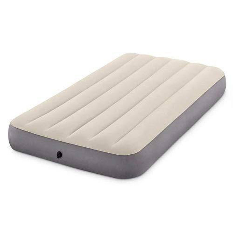 Intex Twin Deluxe Dura Beam Single High Airbed Mattress & Cordless Electric Pump