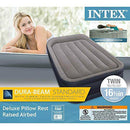 Intex Twin Sized Deluxe Pillow Rest Airbed with Fiber-Tech BIP, Gray (4 Pack)