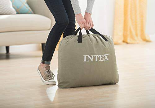 Intex Twin Sized Deluxe Pillow Rest Airbed with Fiber-Tech BIP, Gray (4 Pack)