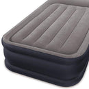 Intex Twin Sized Deluxe Pillow Rest Airbed with Fiber-Tech BIP, Gray (4 Pack)