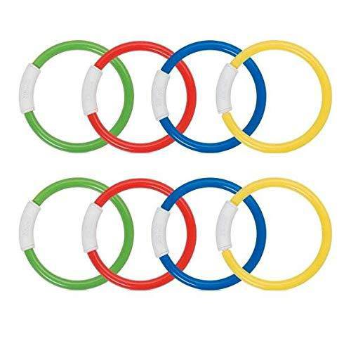 INTEX Underwater Swimming/Diving Pool Toy Rings - (8 Pack) Assorted Colors