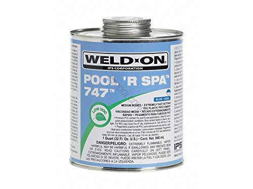 IPS Weld On 747 Pool 'R Spa PVC Cement Glue Pipe and Fittings, Blue,1 Quart, 10852
