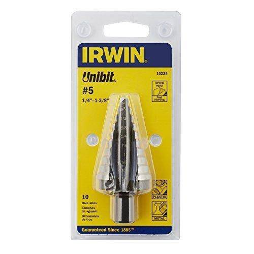 Irwin Tools Unibit #5 1/4-Inch to 1-3/8-Inch Step-Drill Bit, 1/2- by IRWIN 10235 ..#from-by#_partzforce_62231816880624