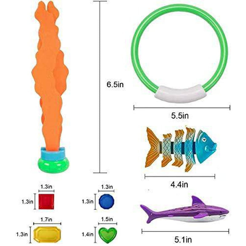Itswei 26Pcs Diving Toys Underwater Children's Toys Diving Water Toys Rings Toypedo Bandits Stringed Octopus & Diving Fish Underwater Treasure Gift Sets