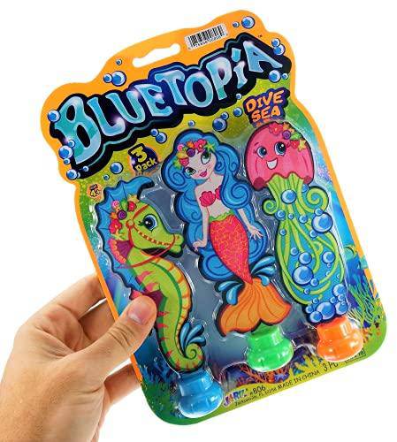 JA-RU Bluetopia Diving Toys (2 Packs) Diving Toys Swimming Pool Dive Toys Gem Diving Training Toy Sinker for Kids Summer Toys Pool Accessories Dive Crystals Party Favors. Plus 1 Sticker. 806-2s