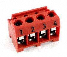 Jandy Pro Series Terminal Bar Connector, 4 Pin Red, AquaLink RS