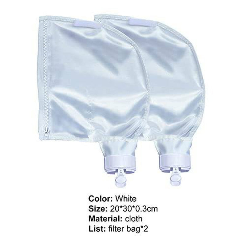 JENPECH 2Pcs Pool Cleaner Bags,Zipper Closure Design All Purpose Filter Bag,Tear Resistant Fabric Replacement Swimming Pool Filter Bags Compatible with Polaris 280 Pool Cleaner White
