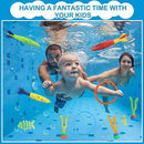 Jesdoo 33 PCS Diving Pool Toys,Jumbo Set with Storage Bag,Fun Swimming Pool Training Toy 4 Rings,2 Diving Sticks,2 Diving Soft Stick,2 Fish Bone,4 Toypedo Bandits,3 Seaweed,16 Pirate Treasures