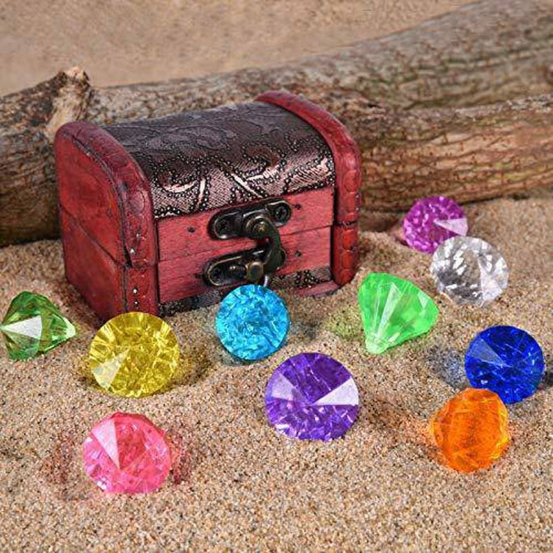 Jinhua Yiyan Diving Gem Pool Toy Colorful Diamond Set with Treasure Box Summer Swimming Dive Toy Set Dive Throw Toy Set Underwater Swimming Toy for Pool Use Treasures Gift Sets