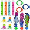 JINZ TAYLOR Pool Diving Toys Variety Diving Rings,Toy Fish,Dive Stick Durable Swim Pool Dive Summer Toys Set for Kids (Suit 2)
