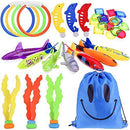 jiuyao 34pcs Swimming Pool Toys Underwater Diving Game Kit Treasures Gift Toys Set Underwater Toys for Pool Children