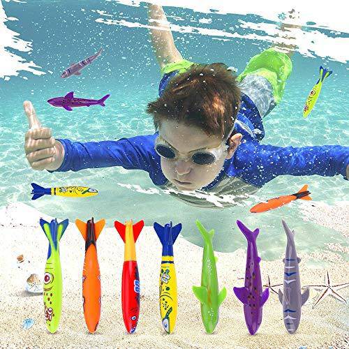 jiuyao 34pcs Swimming Pool Toys Underwater Diving Game Kit Treasures Gift Toys Set Underwater Toys for Pool Children