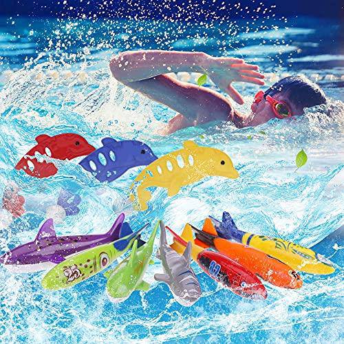 jiuyao 34pcs Swimming Pool Toys Underwater Diving Game Kit Treasures Gift Toys Set Underwater Toys for Pool Children