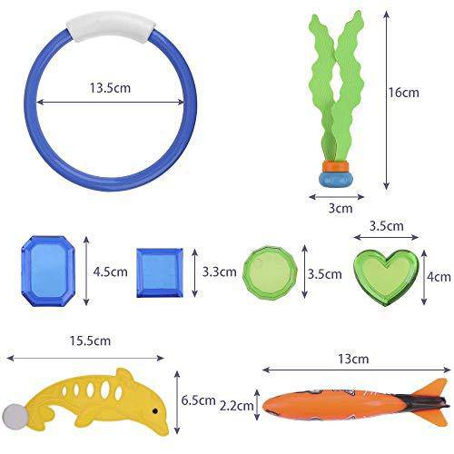 jiuyao 34pcs Swimming Pool Toys Underwater Diving Game Kit Treasures Gift Toys Set Underwater Toys for Pool Children