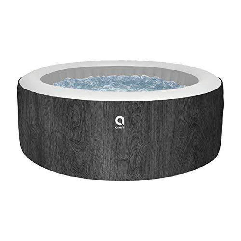 JLeisure Avenli Vancouver 1,200 Liter 63 inch 6 Person Inflatable Hot Tub Spa with Insulated Cover and Floor Protector, Black Wood Finish