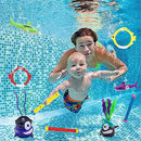 JOINBO 32 Pcs Dive Toys Pool Toys/Underwater Swimming Toys, New Diving Shark (2Pcs), Jumbo Diving gem (8Pcs), Treasures (12 Pcs), Rings (3pcs), Torpedo Bandits (3Pcs),Diving Sticks(3Pcs)