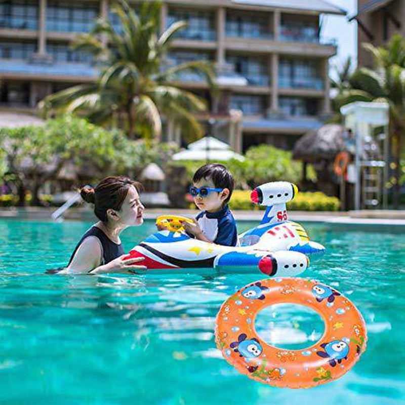 jojofuny Dolphin Whale Pattern Swim Ring, Portable Inflatable Swim Tube Raft Float Ring Life Ring Pool Supplies Swimming Ring for Beach Outdoor Party Supplies- 80CM