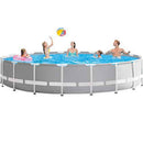 JOYGOOD Inflatable Pools Grey Round Garden Bracket Swimming Pool Thickened Large Outdoor Paddling Pool Adult Children's Swimming Center (Color : Gray, Size : 12ft)