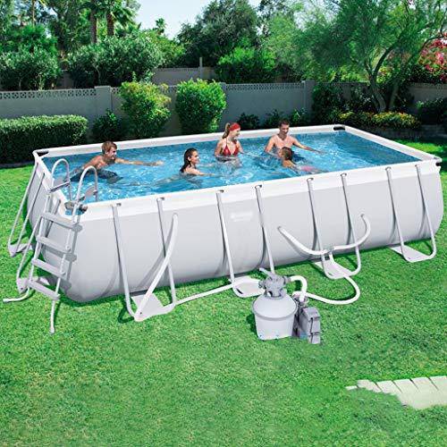JOYGOOD Inflatable Pools High Load-Bearing Family Paddling Pool Large Garden Adult Swimming Pool Courtyard Private Water Park (Color : Gray, Size : 13.3ft)
