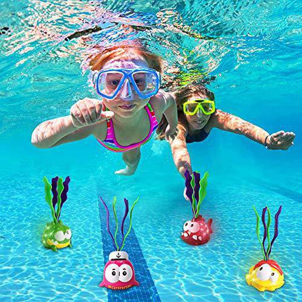 Sentient Pool Toy JOYIN Light-up Diving Pool Toys Set, 6 Packs of Diving Toy Animals, Po