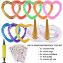 JULY'S SONG Inflatable Unicorn Pool Toys for Kids Floating Ring Toss Fun Water Game for Girls, Gift Box