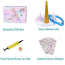 JULY'S SONG Inflatable Unicorn Pool Toys for Kids Floating Ring Toss Fun Water Game for Girls, Gift Box