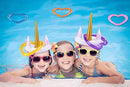 JULY'S SONG Inflatable Unicorn Pool Toys for Kids Floating Ring Toss Fun Water Game for Girls, Gift Box
