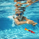 Kairaley 4 Pcs Pool Diving Toys Underwater Diving Torpedo Bandits, Swimming Pool Toy Underwater Gliding Shark Small Water Rockets Play Training Diving Toys