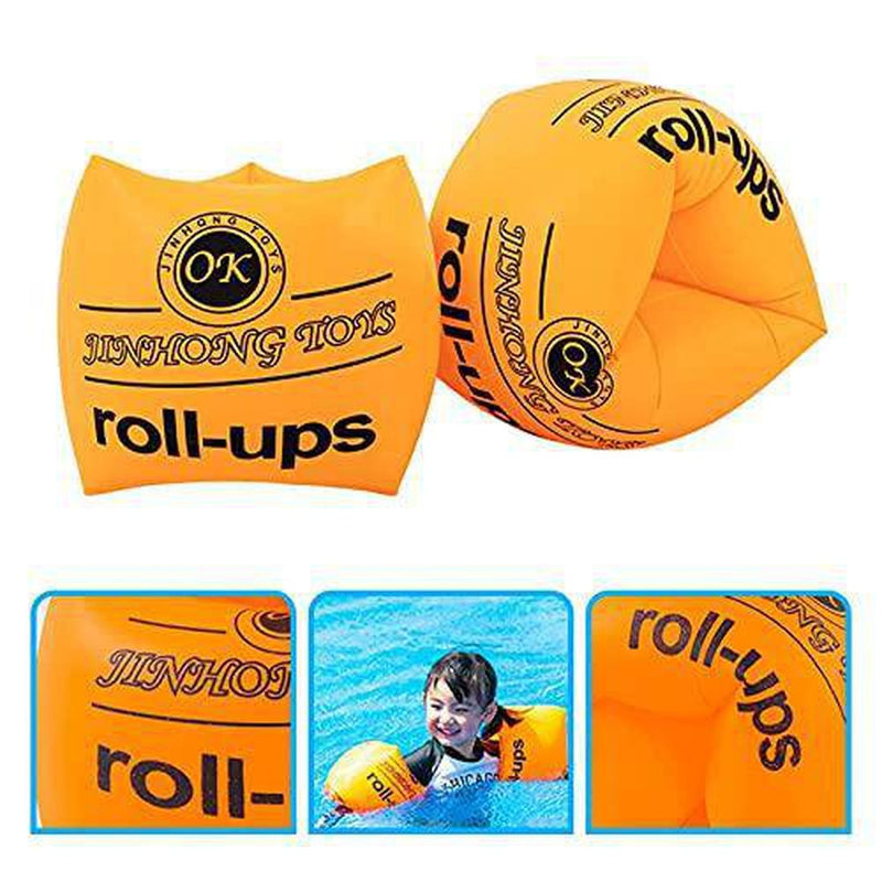 Kaixujf Swimming Arm Float Rings Children's Inflatable Swimming Water Sleeve Floating Ring Swimming Rings for Kids Adults (Yellow)